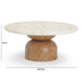 Cynthia 36" Faux Travertine Concrete Indoor/Outdoor Coffee Table - Home And Beyond