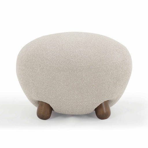 Pucker Warm Grey Performance Boucle Ottoman - Home And Beyond