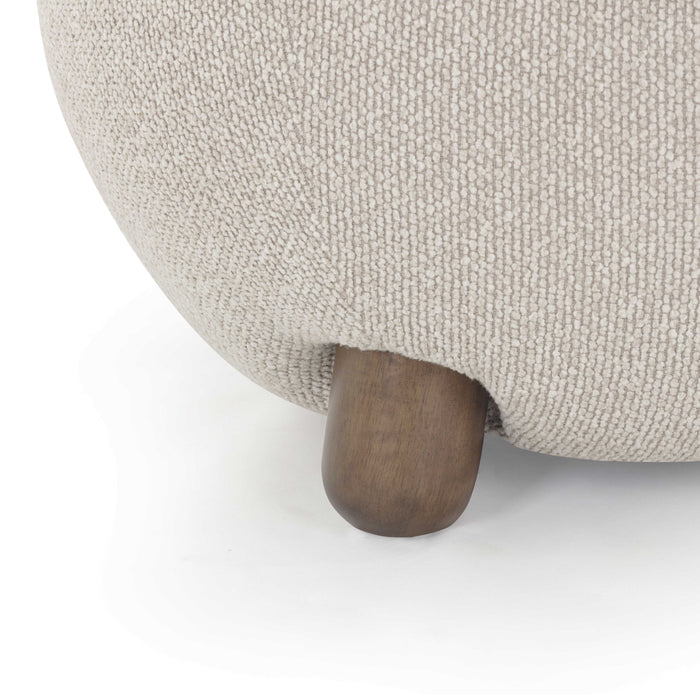 Pucker Warm Grey Performance Boucle Ottoman - Home And Beyond