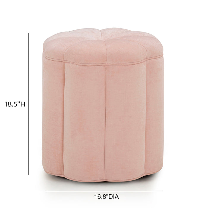 Fleur Textured Performance Velvet Storage Ottoman - Home And Beyond