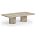 Tyche 55" Faux Travertine Indoor/Outdoor Concrete Rectangular Coffee Table - Home And Beyond