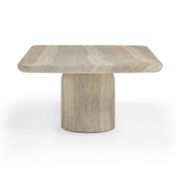 Tyche 55" Faux Travertine Indoor/Outdoor Concrete Rectangular Coffee Table - Home And Beyond