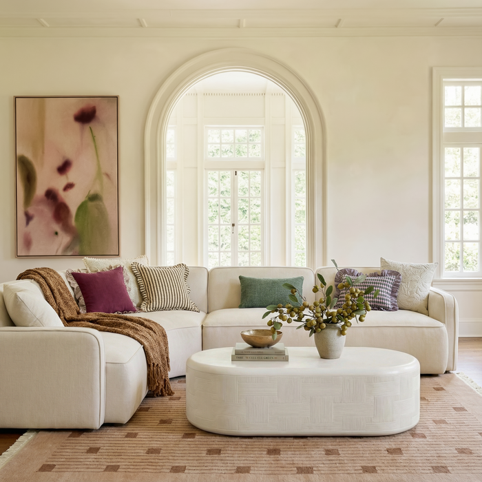 Suraya 55" Indoor/Outdoor Concrete Rounded Coffee Table - Home And Beyond