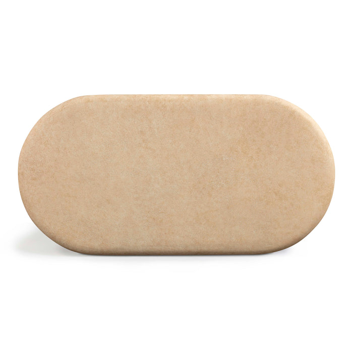 Suraya 55" Indoor/Outdoor Concrete Rounded Coffee Table - Home And Beyond