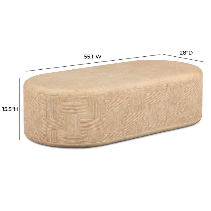 Suraya 55" Indoor/Outdoor Concrete Rounded Coffee Table - Home And Beyond