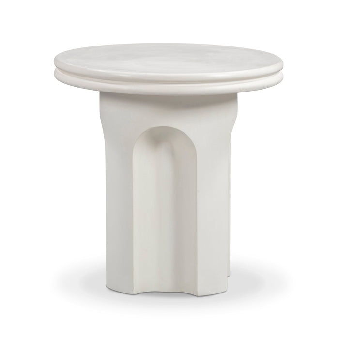 Cassandra Ivory Indoor/Outdoor Concrete Side Table - Home And Beyond