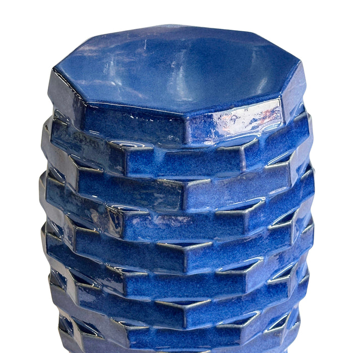 Trax Azul Blue Indoor/Outdoor Ceramic Side Table - Home And Beyond