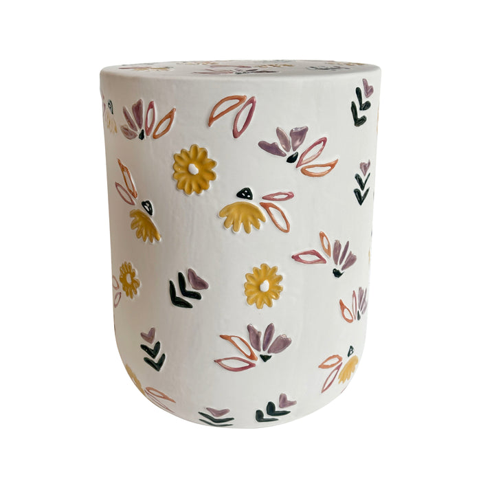 Ceramic Hand-Painted Floral Indoor/Outdoor Table - Home And Beyond