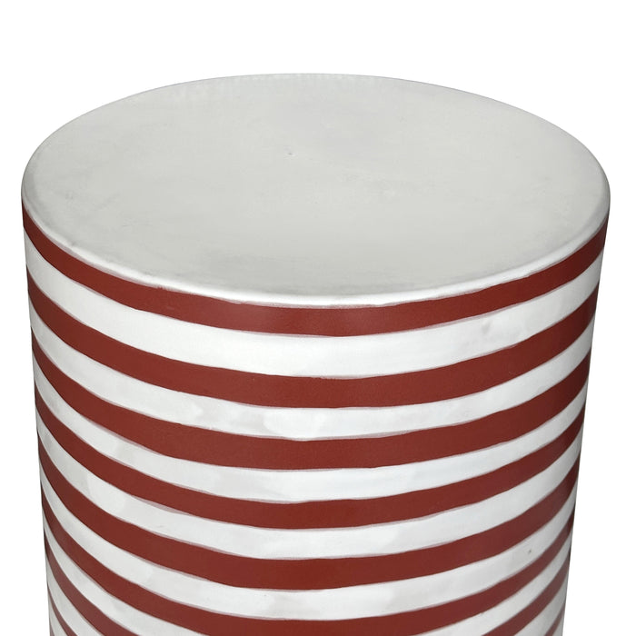 Tempest Indoor/Outdoor Ceramic Table in Stripes - Home And Beyond