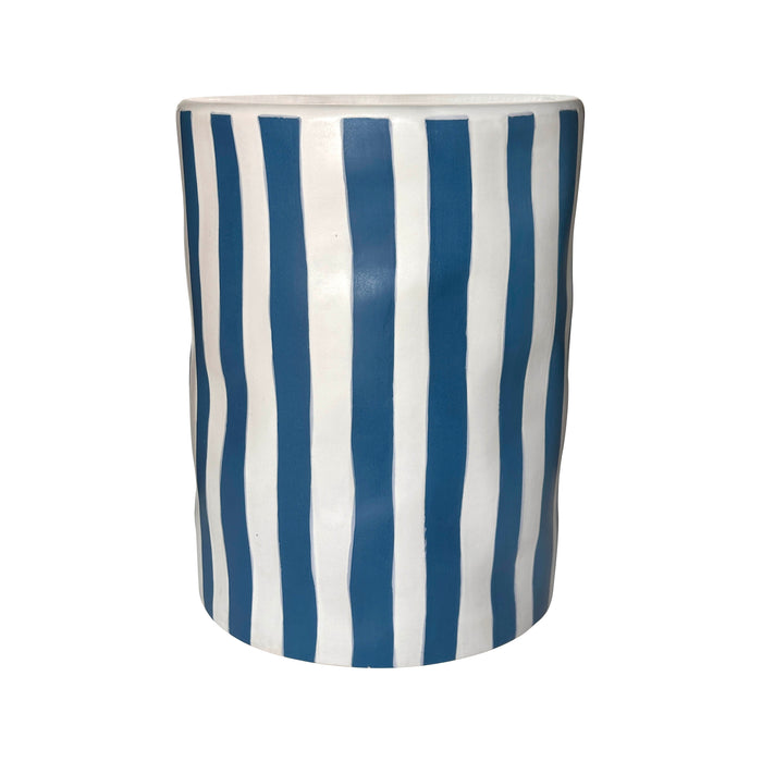 Tempest Indoor/Outdoor Ceramic Table in Stripes - Home And Beyond