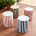 Tempest Indoor/Outdoor Ceramic Table in Stripes - Home And Beyond