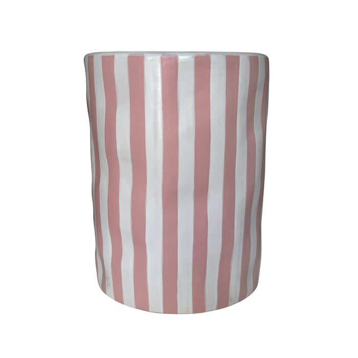 Tempest Indoor/Outdoor Ceramic Table in Stripes - Home And Beyond