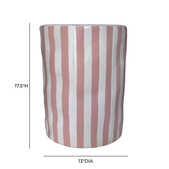 Tempest Indoor/Outdoor Ceramic Table in Stripes - Home And Beyond