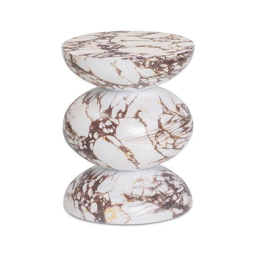 Pia Red Faux Marble Indoor/Outdoor Concrete Side Table - Home And Beyond
