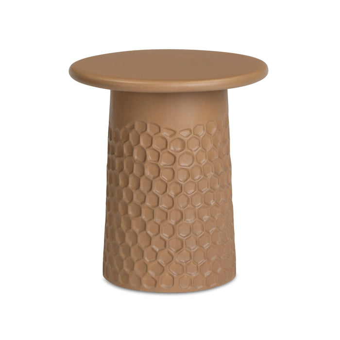 Hessa Indoor/Outdoor Concrete Chiseled Side Table - Home And Beyond