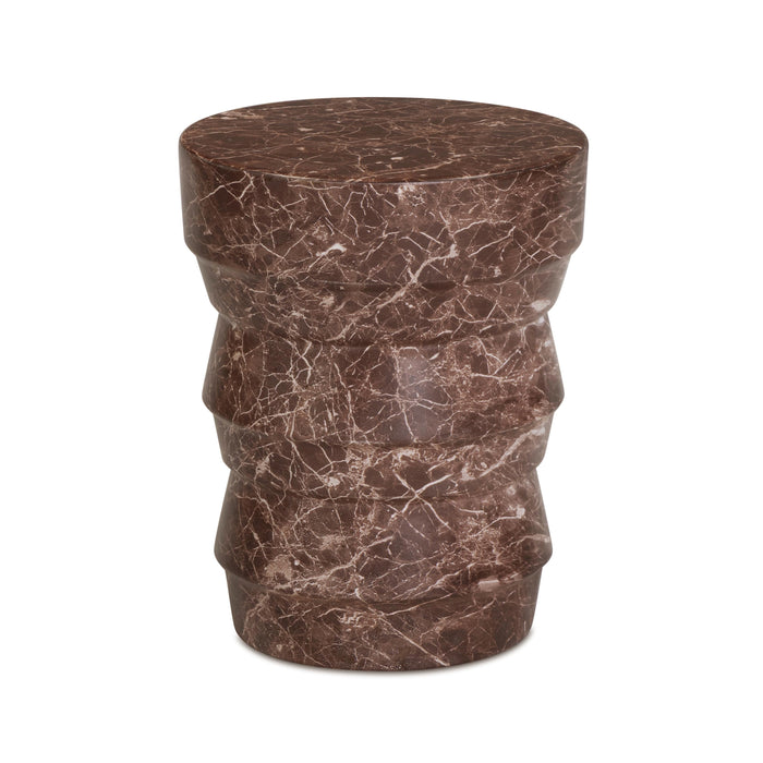 Ayon Faux Red Levanto Marble Indoor/Outdoor Concrete Side Table - Home And Beyond