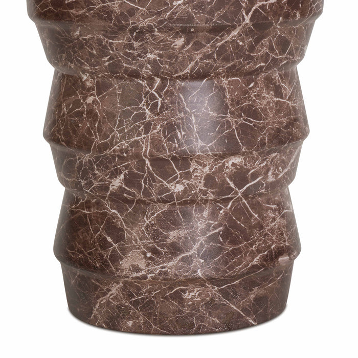 Ayon Faux Red Levanto Marble Indoor/Outdoor Concrete Side Table - Home And Beyond