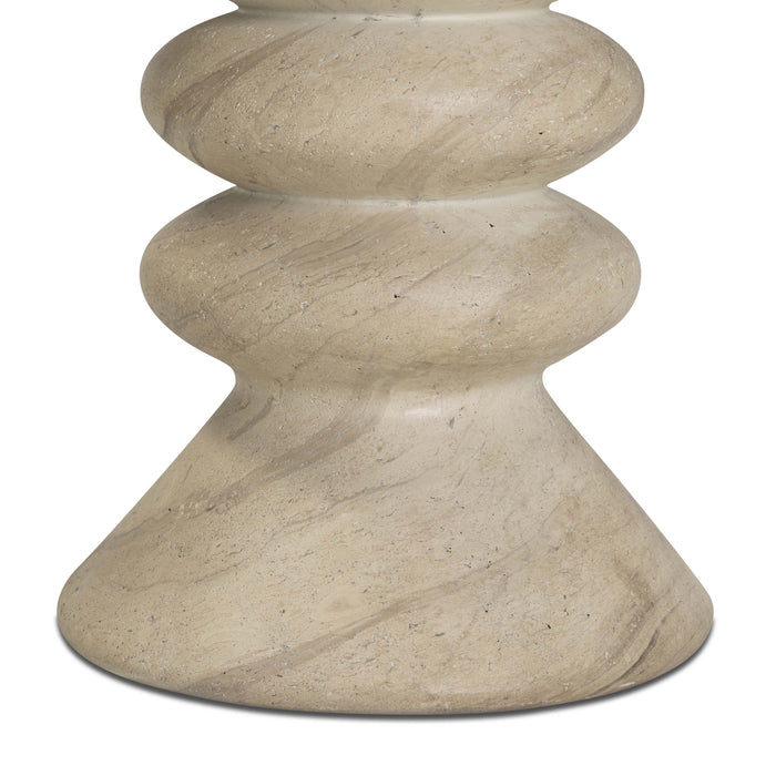 Hyre Faux Travertine Indoor/Outdoor Concrete Side Table - Home And Beyond