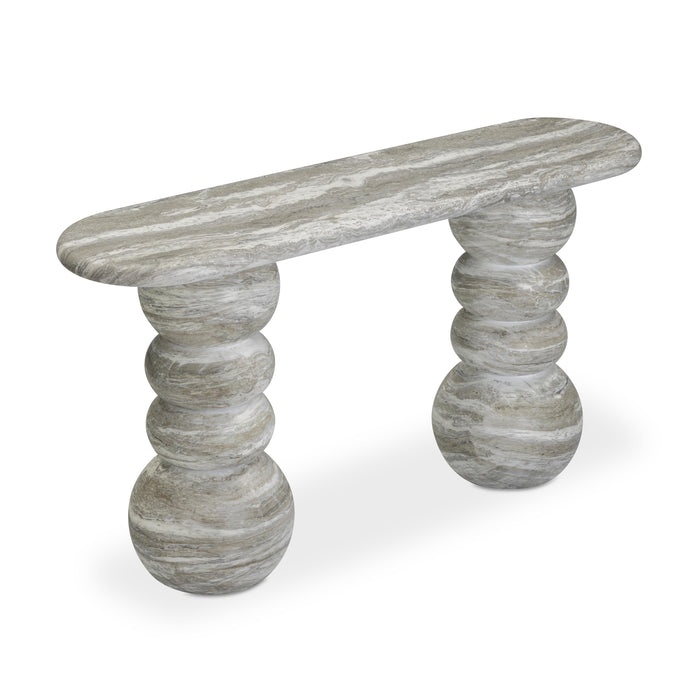 Hyre 59" Faux Stone Indoor/Outdoor Concrete Console Table - Home And Beyond