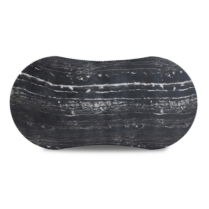 Hades 47" Black Faux Marble Indoor/Outdoor Concrete Coffee Table - Home And Beyond