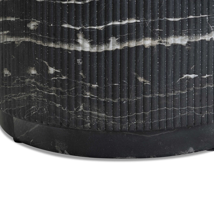 Hades 47" Black Faux Marble Indoor/Outdoor Concrete Coffee Table - Home And Beyond
