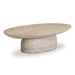 Sonia 51" Faux Travertine Indoor/Outdoor Concrete Coffee Table - Home And Beyond