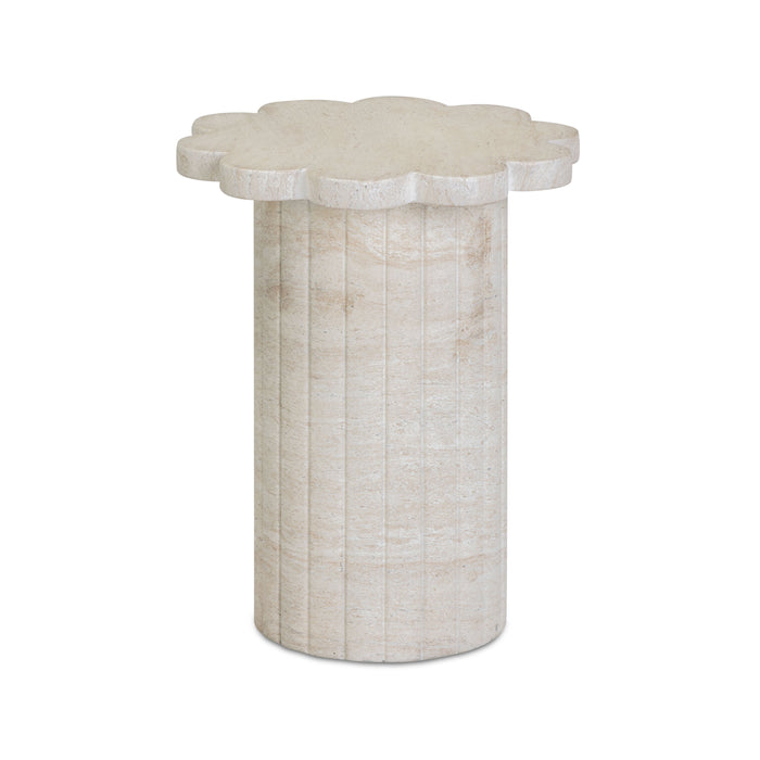 Blossom Faux Travertine Indoor/Outdoor Concrete Side Table - Home And Beyond