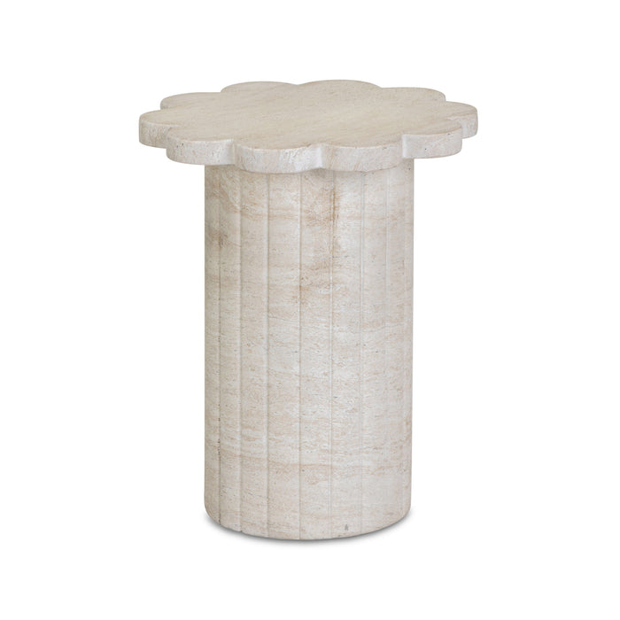 Blossom Faux Travertine Indoor/Outdoor Concrete Side Table - Home And Beyond