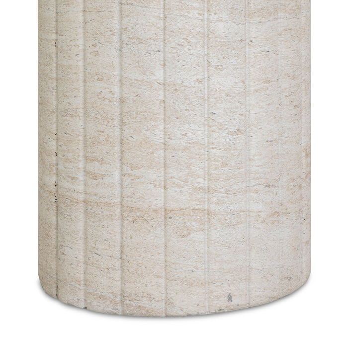 Blossom Faux Travertine Indoor/Outdoor Concrete Side Table - Home And Beyond