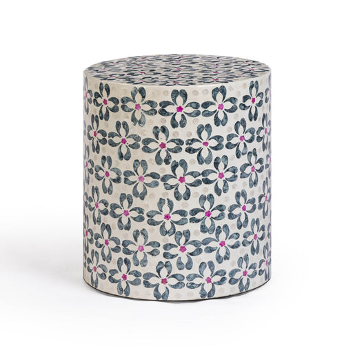 Lorna Capiz Shell Accent Stool - Home And Beyond