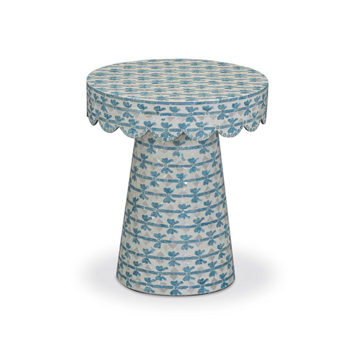 Lady Blue Ribbon Capiz Shell Round Side Table - Home And Beyond