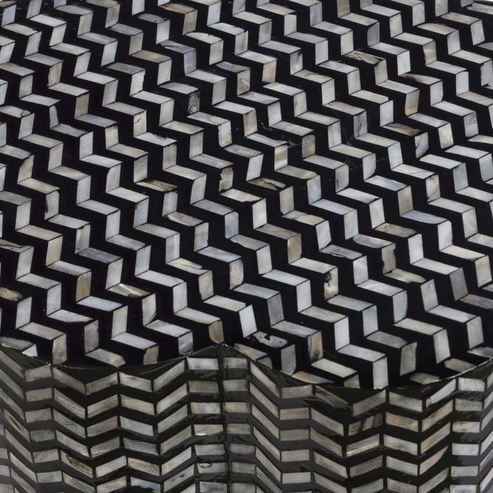 Truffle Black Mother of Pearl Shell Side Table - Home And Beyond