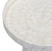 Coast Pearl White Seashell Round Side Table - Home And Beyond
