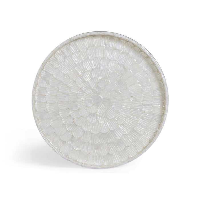 Coast Pearl White Seashell Round Side Table - Home And Beyond