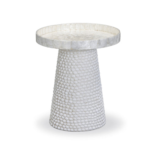 Coast Pearl White Seashell Round Side Table - Home And Beyond