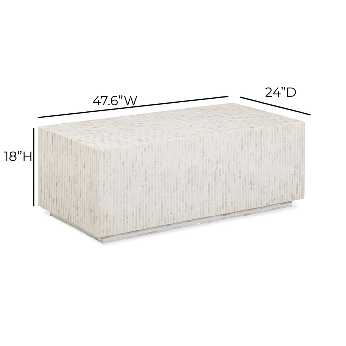 Earl 48" Shell Rectangular Coffee Table - Home And Beyond