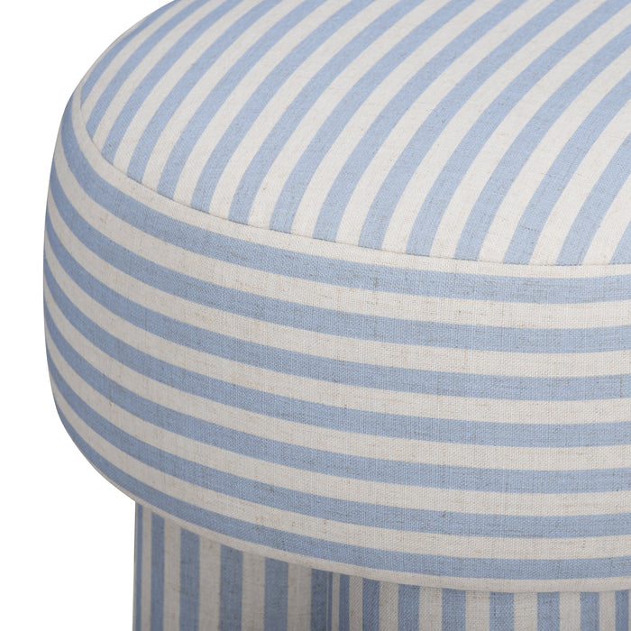 Masha Striped Performance Linen Accent Stool - Home And Beyond