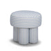 Masha Striped Performance Linen Accent Stool - Home And Beyond