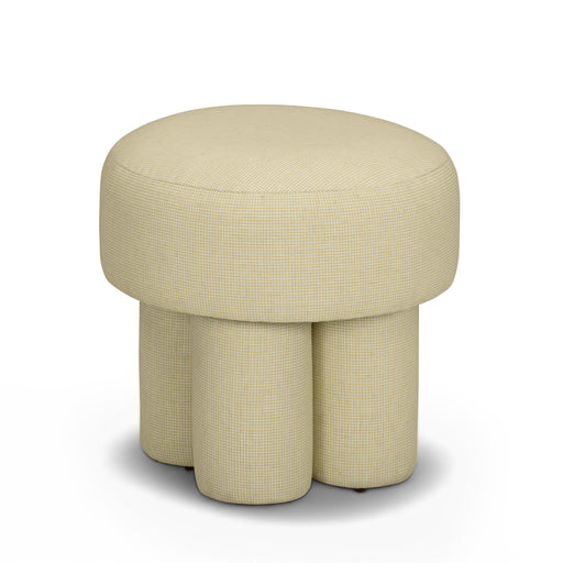 Masha Yellow Homespun Plaid Performance Linen Accent Stool - Home And Beyond