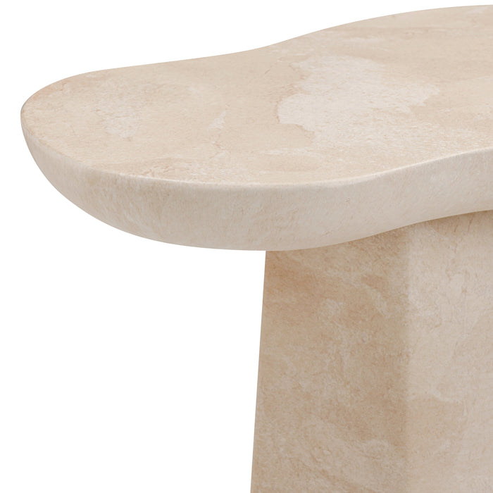 Zaya Rose Faux Marble Indoor/Outdoor Concrete Side Table - Home And Beyond