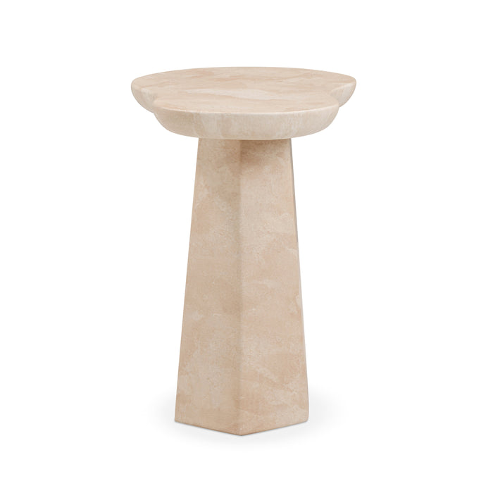Zaya Rose Faux Marble Indoor/Outdoor Concrete Side Table - Home And Beyond
