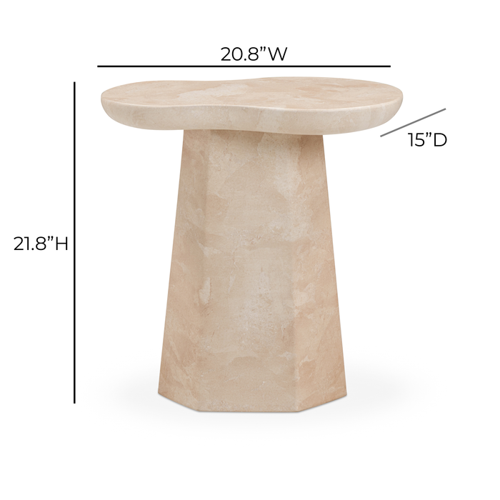 Zaya Rose Faux Marble Indoor/Outdoor Concrete Side Table - Home And Beyond