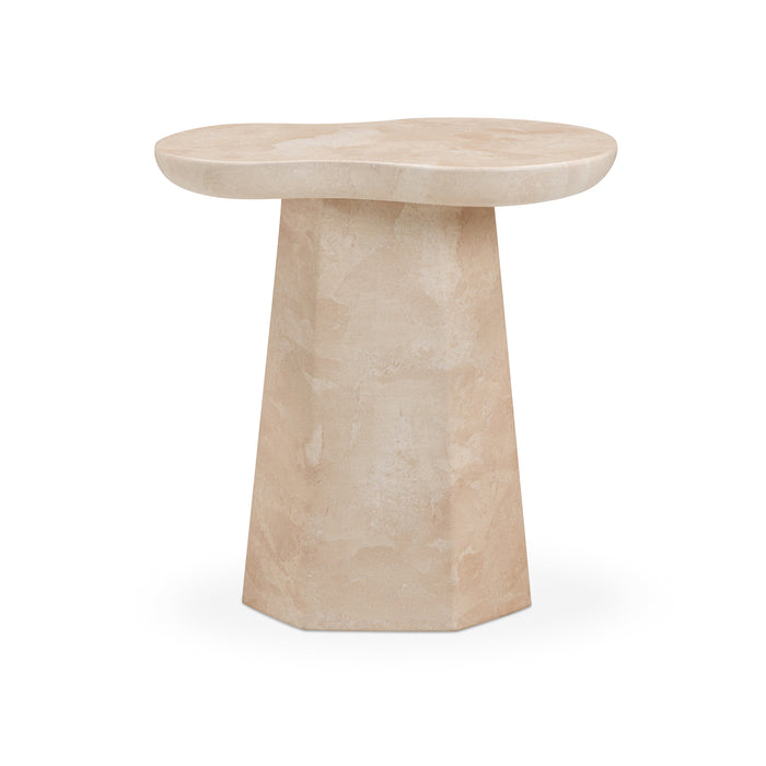 Zaya Rose Faux Marble Indoor/Outdoor Concrete Side Table - Home And Beyond