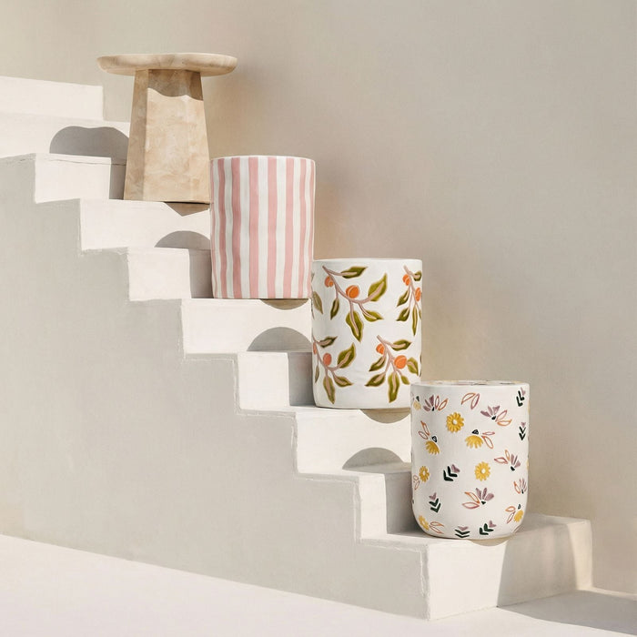 Zaya Rose Faux Marble Indoor/Outdoor Concrete Side Table - Home And Beyond