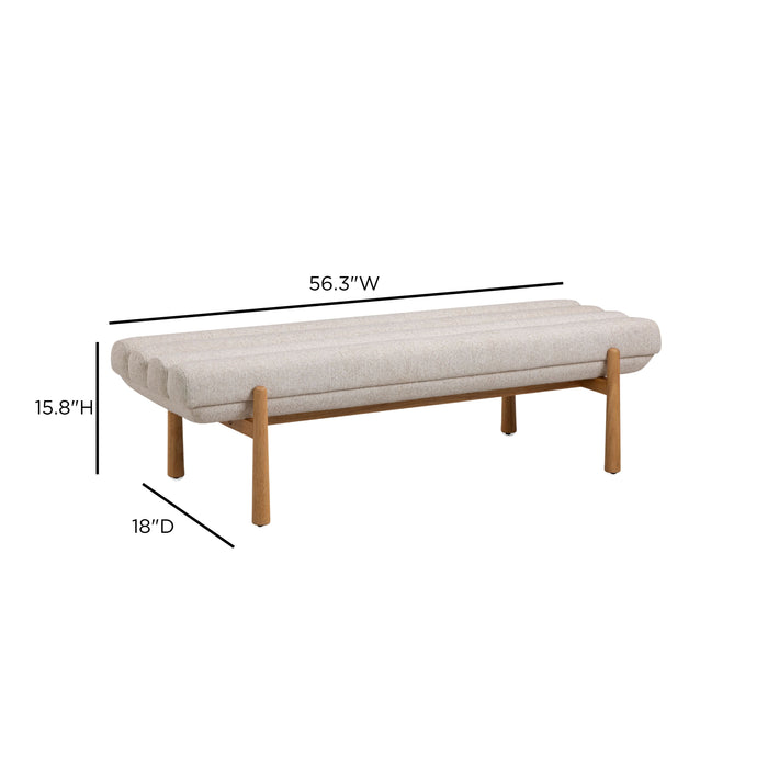 Julianna 56" Textured Performance Fabric Bench - Home And Beyond
