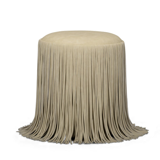 Shag Me Performance Vegan Leather Ottoman - Home And Beyond