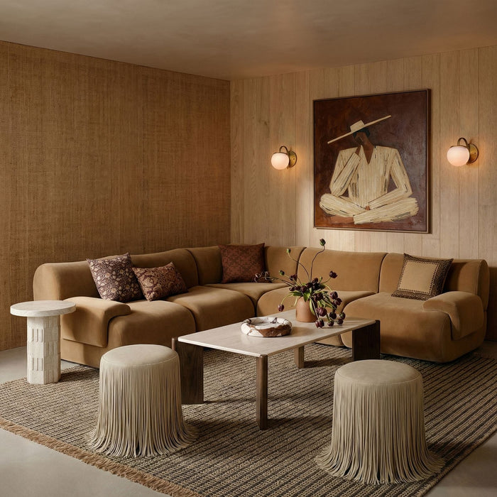 Shag Me Performance Vegan Leather Ottoman - Home And Beyond