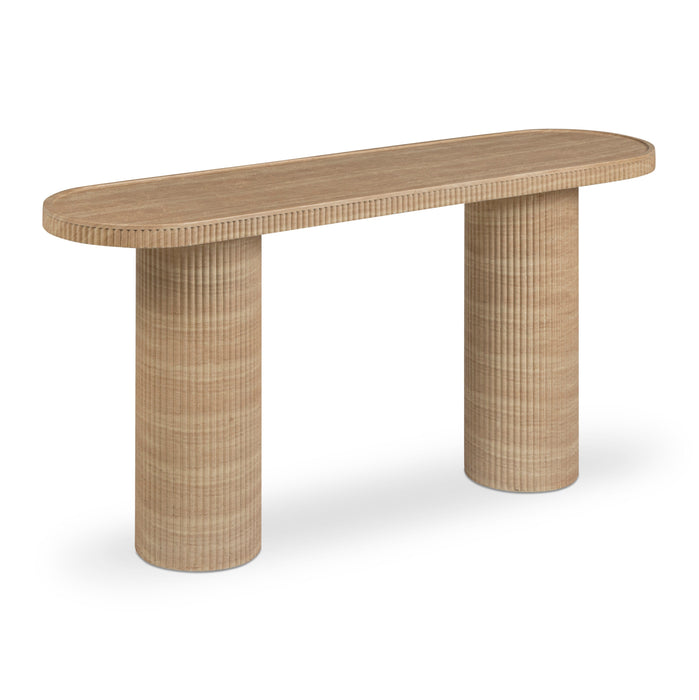 Darcy 59" Concrete Indoor/Outdoor Travertine Console Table