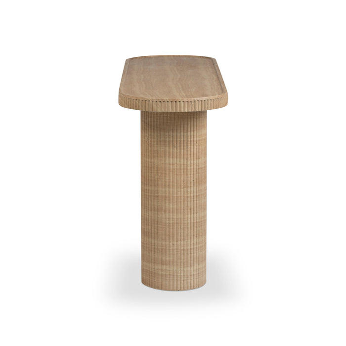 Darcy 59" Concrete Indoor/Outdoor Travertine Console Table