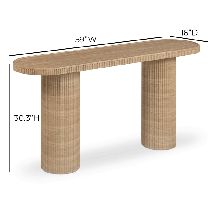 Darcy 59" Concrete Indoor/Outdoor Travertine Console Table